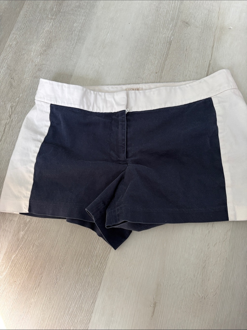 J. Crew Navy and White Colorblock Shorts size 4